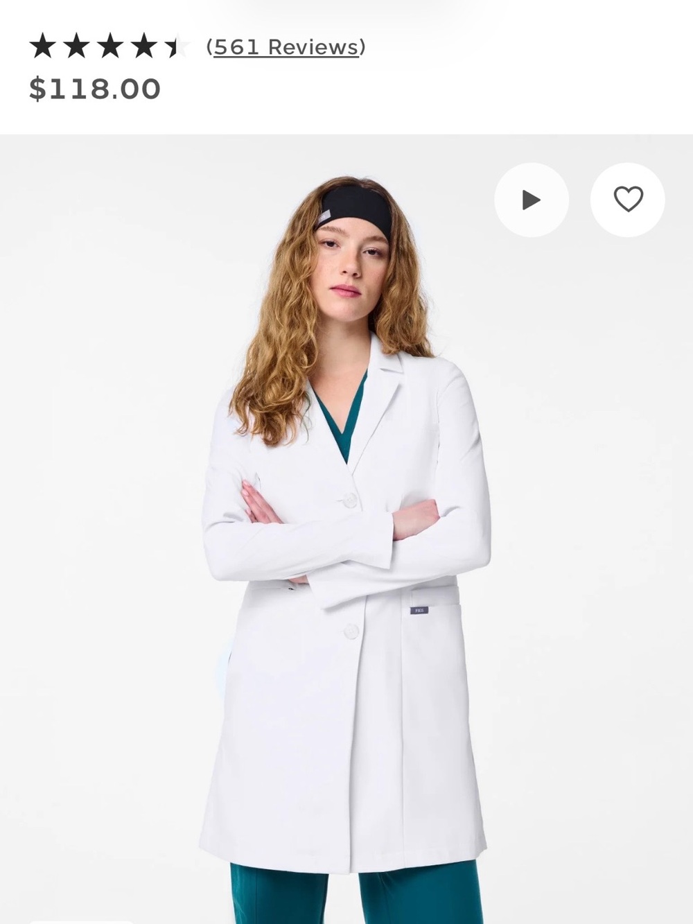 FIGS Bellevue Long Slim Lab Coat